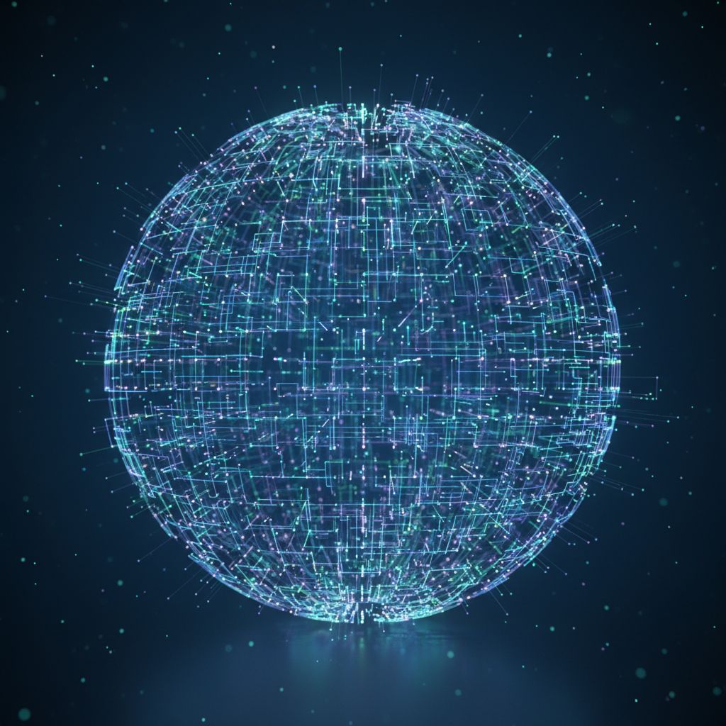 abstract digital mesh sphere