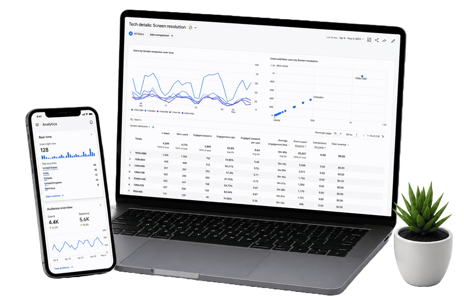 NatureTech digital marketing illustration showing online marketing strategies, SEO, social media, advertising, and business growth solutions.