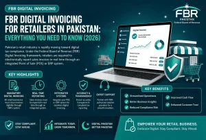 NatureTech infographic explaining FBR Digital Invoicing integration, electronic invoicing compliance, ERP integration, POS integration, invoice creation, modification, and web development services in Pakistan.